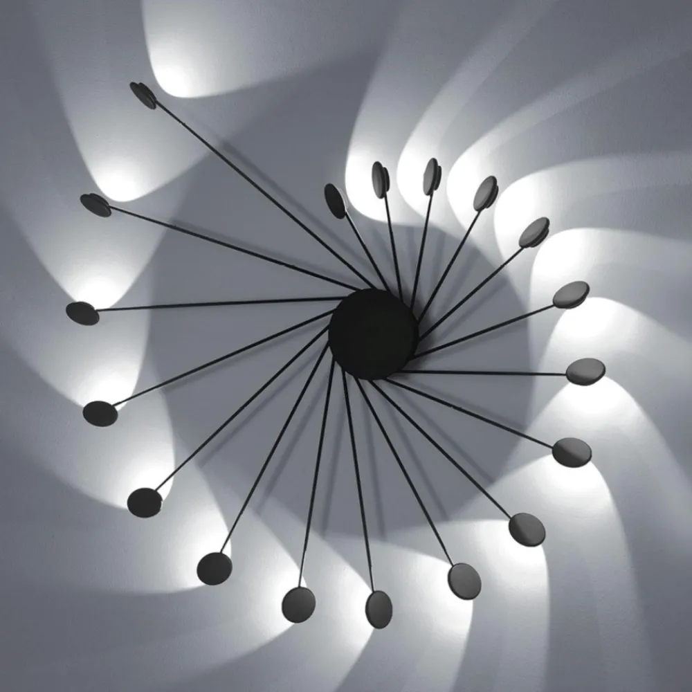 Applique Da Parete-Vivida International Applique nera led 36w 3000k dimmerabile vivida helix moderna