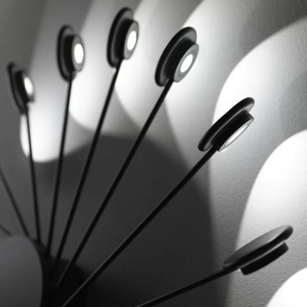 Applique Da Parete-Vivida International Applique nera led 36w 3000k dimmerabile vivida helix moderna