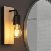 Applique Da Bagno-Selezionato da Mazzolaluce Applique nera per bagno in legno naturale ip44