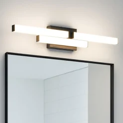 Applique Da Bagno-Selezionato da Mazzolaluce Applique nera per bagno led 14w 4000k geometrica