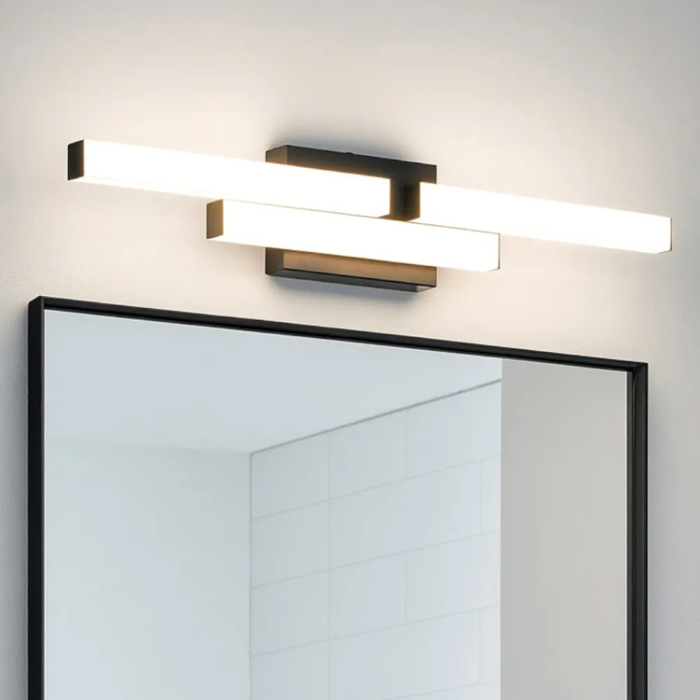 Applique Da Bagno-Selezionato da Mazzolaluce Applique nera per bagno led 14w 4000k geometrica