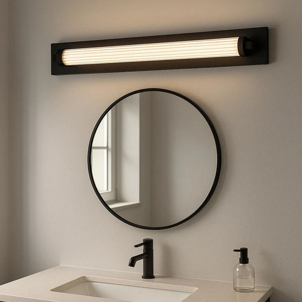 Applique Da Bagno-Selezionato da Mazzolaluce Applique nera per bagno moderno led 16w 3000k