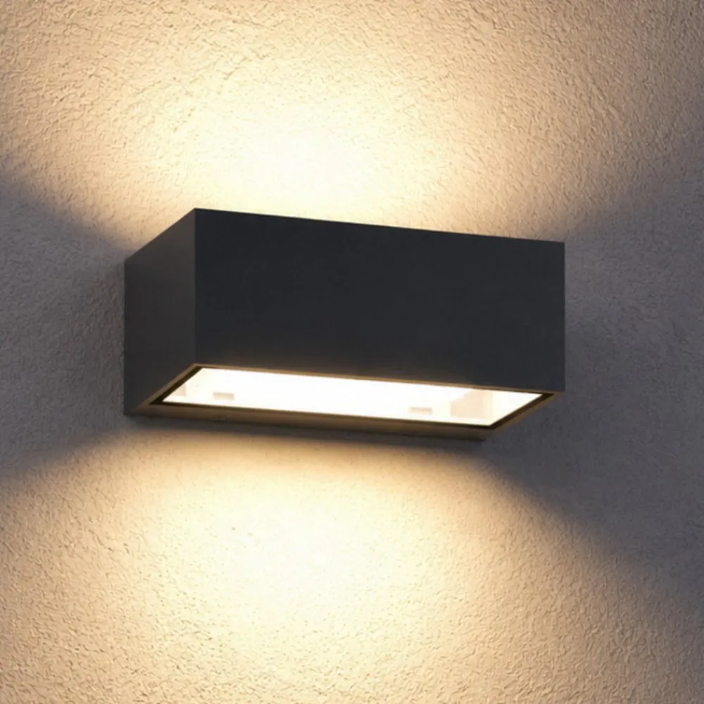 Applique Da Esterno-Top Light Applique nera per esterno spa rettangolare nera