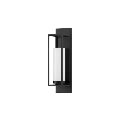 Applique Da Parete-Selezionato da Mazzolaluce Applique nera vetro bianco opaco squadrata