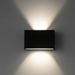 Applique Da Parete-Linea Light Applique nero bi emissione box w2 led 10w 2700k