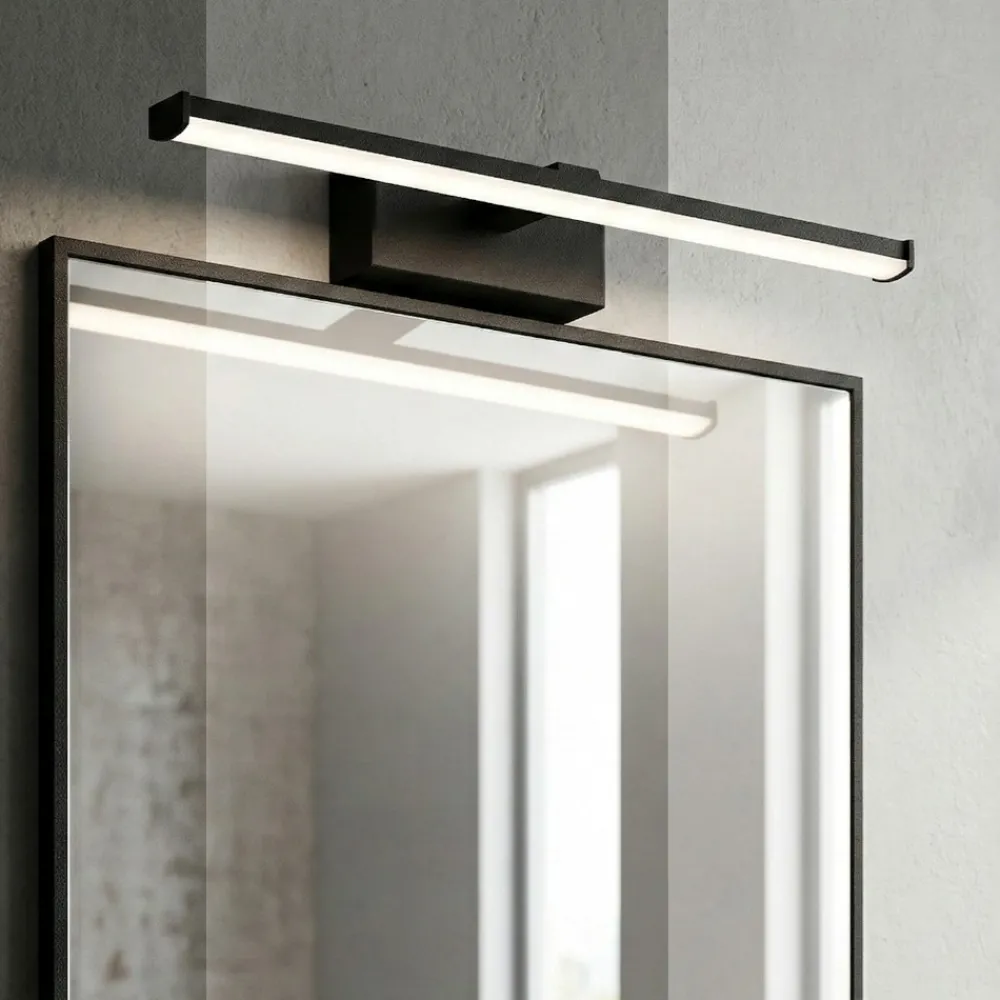 Applique Da Bagno-Fabas Luce Applique nero 30cm per specchio da bagno led 6w 3000k nala