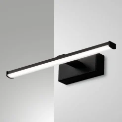 Applique Da Bagno-Fabas Luce Applique nero 30cm per specchio da bagno led 6w 3000k nala