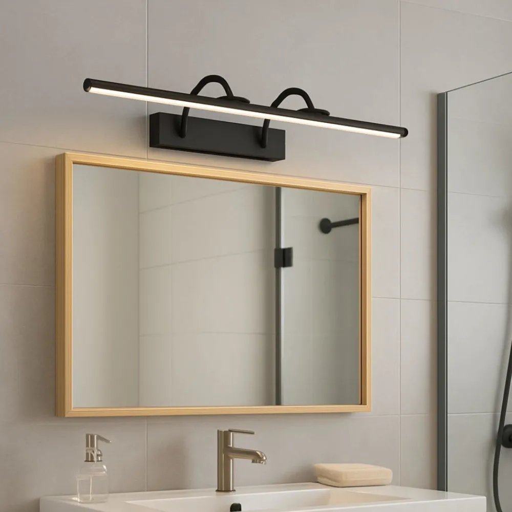 Applique Da Bagno-Selezionato da Mazzolaluce Applique nero 90cm per specchio da bagno led 18w 3000k