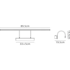 Applique Da Bagno-Selezionato da Mazzolaluce Applique nero 90cm per specchio da bagno led 18w 3000k