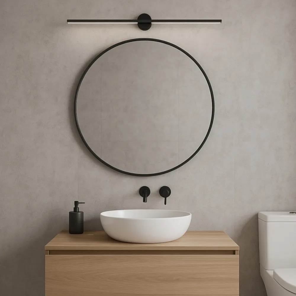 Applique Da Bagno-Selezionato da Mazzolaluce Applique nero 91cm per specchio da bagno led 10w 4000k