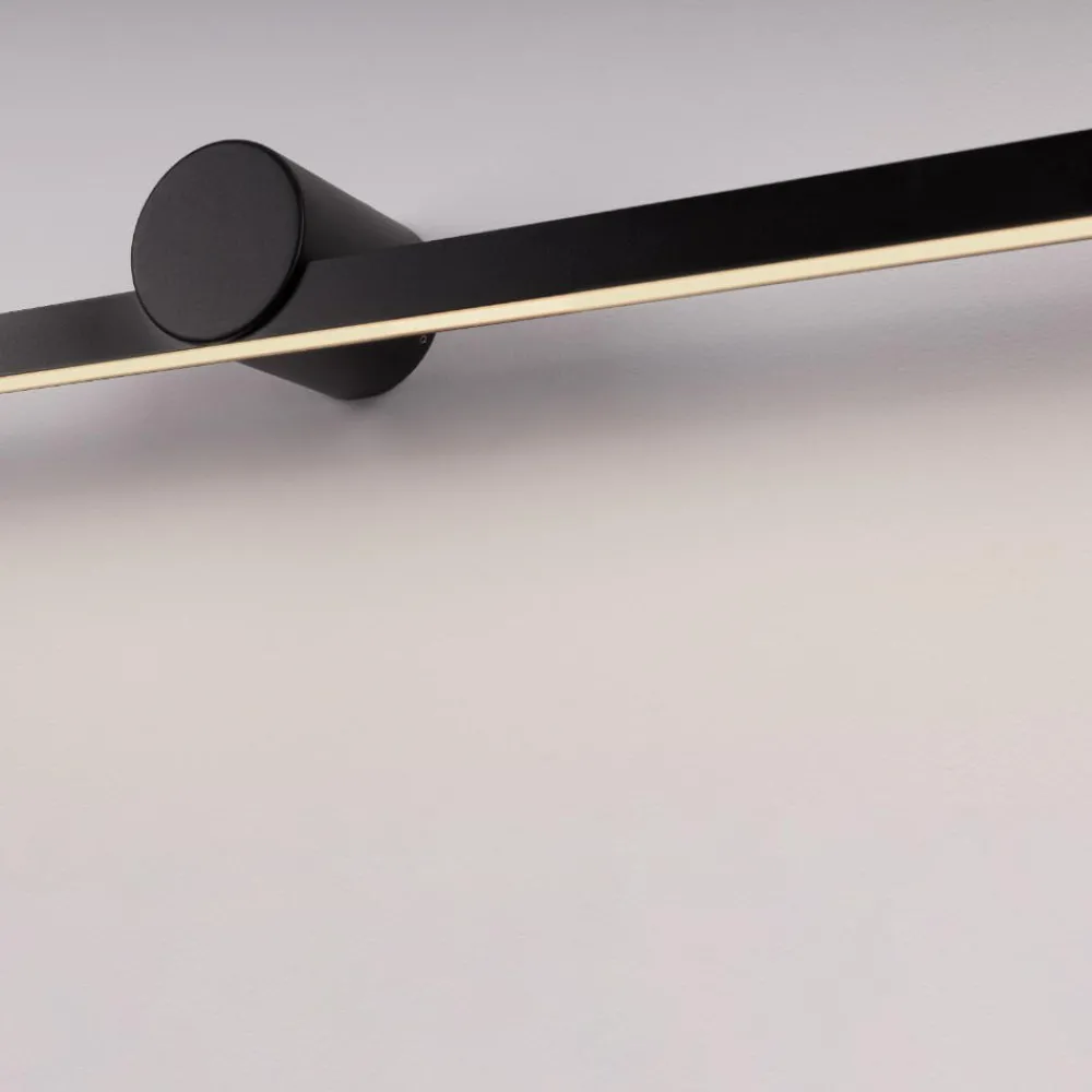 Applique Da Bagno-Selezionato da Mazzolaluce Applique nero 81cm per specchio da bagno squadrato 3000k