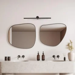 Applique Da Bagno-Selezionato da Mazzolaluce Applique nero 81cm per specchio da bagno squadrato 3000k