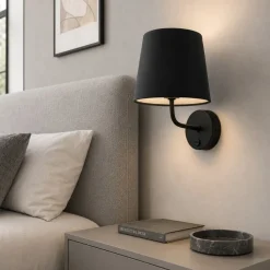 Applique Camera Da Letto-Selezionato da Mazzolaluce Applique nero con interruttore per comodino camera da letto