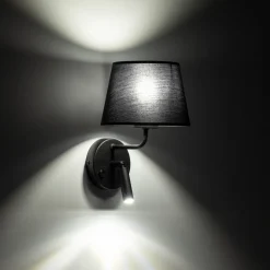 Applique Camera Da Letto-Selezionato da Mazzolaluce Applique nero con interruttore doppia luce per comodino camera da letto