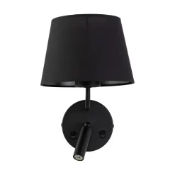 Applique Camera Da Letto-Selezionato da Mazzolaluce Applique nero con interruttore doppia luce per comodino camera da letto