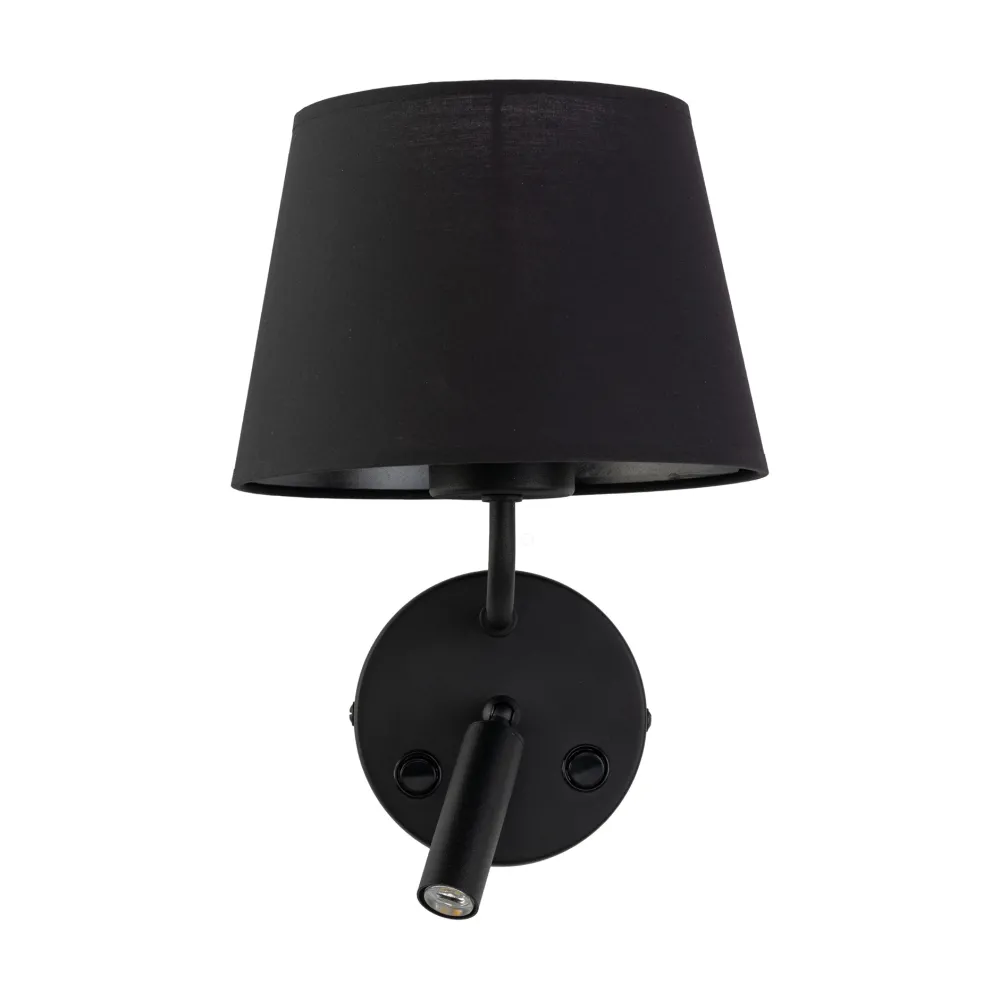 Applique Camera Da Letto-Selezionato da Mazzolaluce Applique nero con interruttore doppia luce per comodino camera da letto