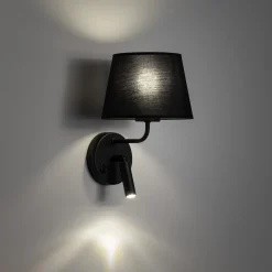 Applique Camera Da Letto-Selezionato da Mazzolaluce Applique nero con interruttore doppia luce per comodino camera da letto