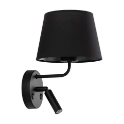 Applique Camera Da Letto-Selezionato da Mazzolaluce Applique nero con interruttore doppia luce per comodino camera da letto