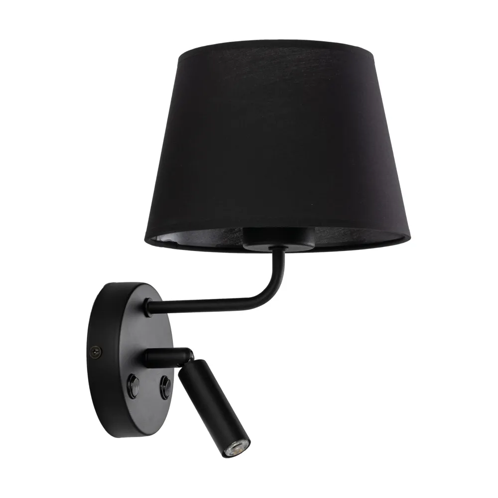 Applique Camera Da Letto-Selezionato da Mazzolaluce Applique nero con interruttore doppia luce per comodino camera da letto