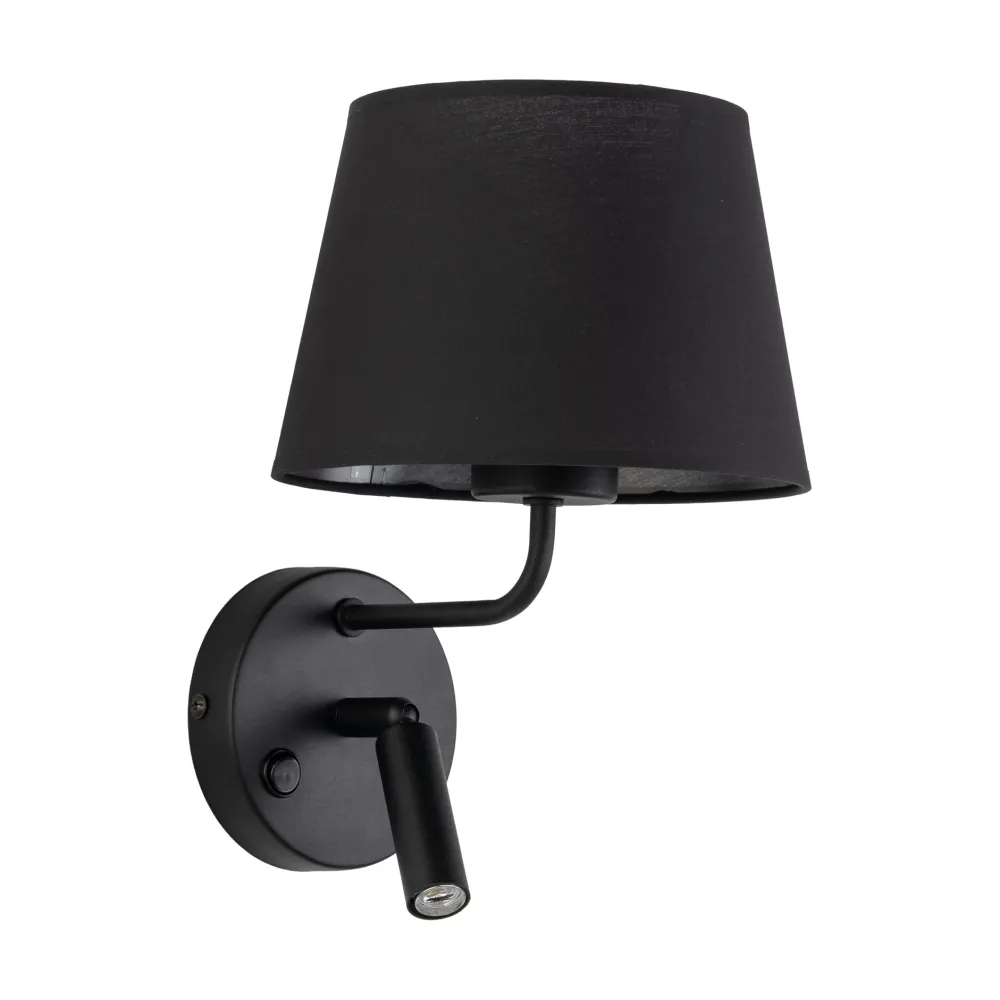 Applique Camera Da Letto-Selezionato da Mazzolaluce Applique nero con interruttore doppia luce per comodino camera da letto