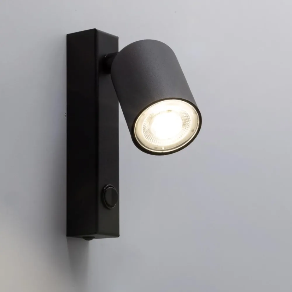 Applique Camera Da Letto-Selezionato da Mazzolaluce Applique nero con spot orientabile per comodino camera da letto