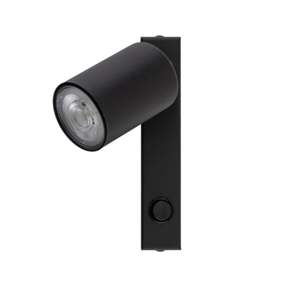 Applique Camera Da Letto-Selezionato da Mazzolaluce Applique nero con spot orientabile per comodino camera da letto