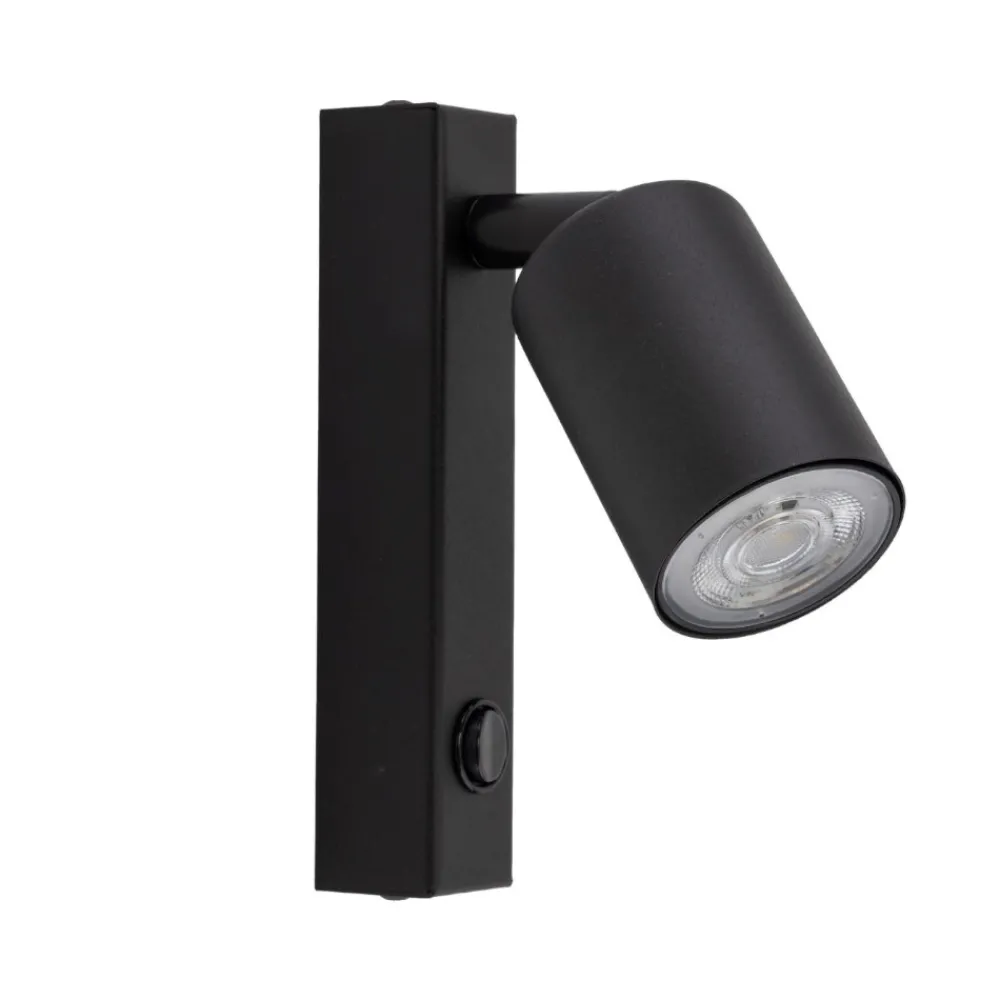 Applique Camera Da Letto-Selezionato da Mazzolaluce Applique nero con spot orientabile per comodino camera da letto