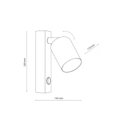 Applique Camera Da Letto-Selezionato da Mazzolaluce Applique nero con spot orientabile per comodino camera da letto