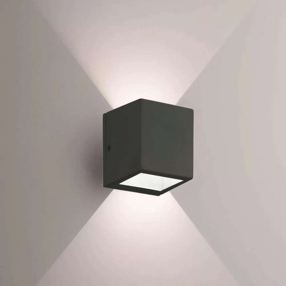 Applique Da Esterno-Ideal Lux Applique nero da esterno cubo fp