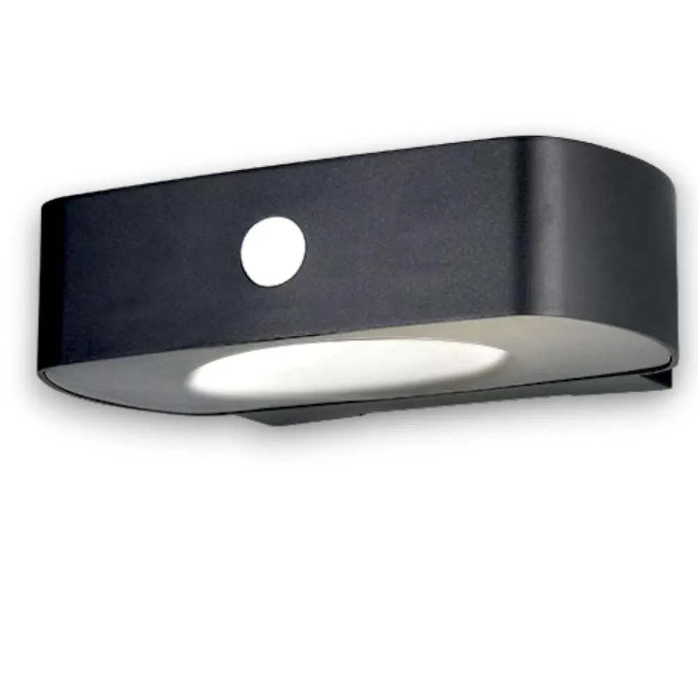 Applique Da Esterno-Selezionato da Mazzolaluce Applique nero da esterno ibrido luce solare led con sensore di movimento crepuscolare