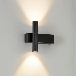 Applique Da Parete-Selezionato da Mazzolaluce Applique nero da parete moderna led 3000k duplice fascio luminoso