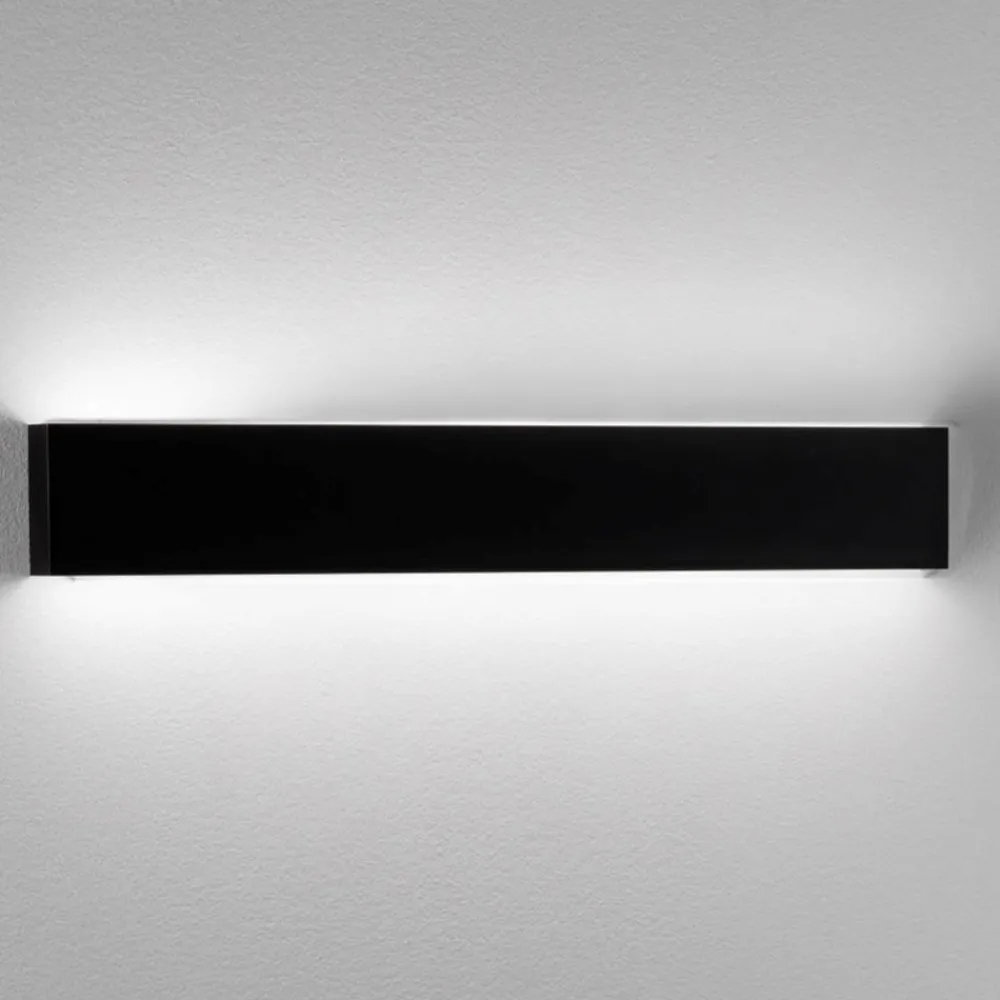 Applique Da Parete-IsyLuce Applique nero led 24w 3000k per soggiorno