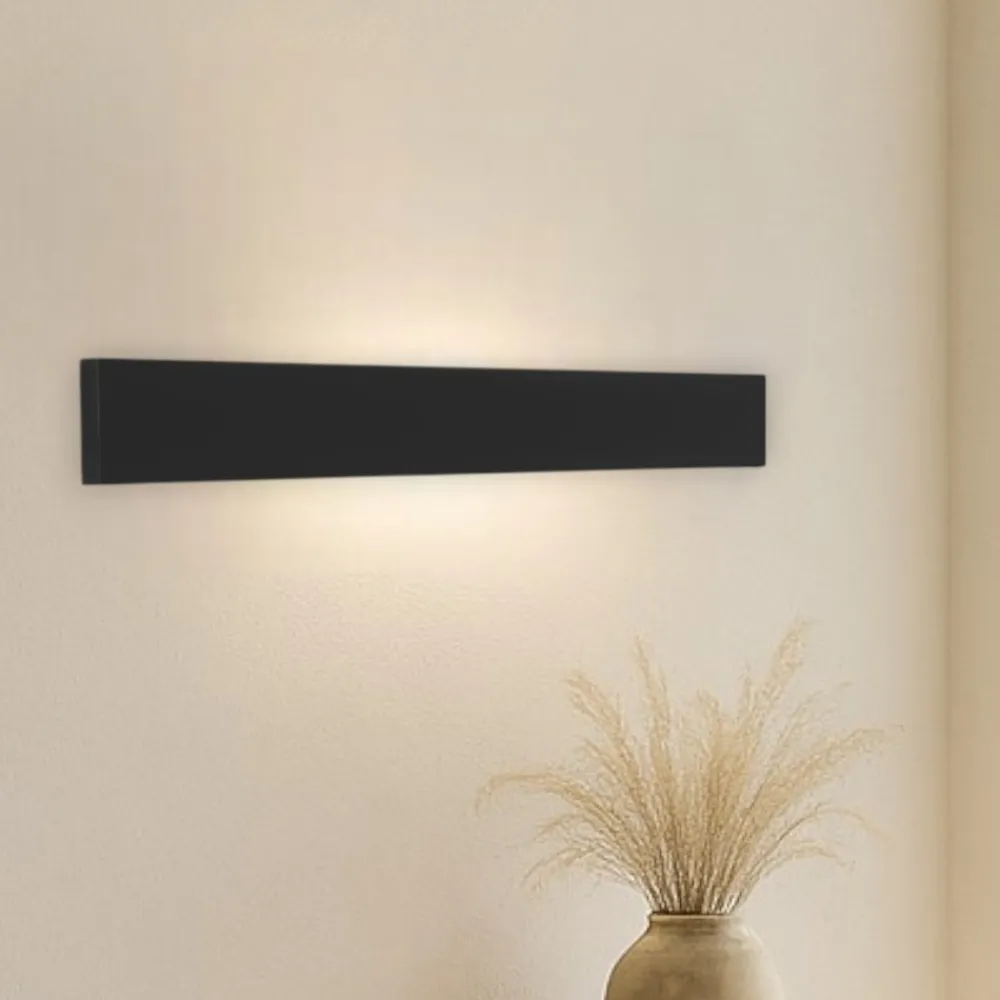 Applique Da Parete-IsyLuce Applique nero led 24w 3000k per soggiorno