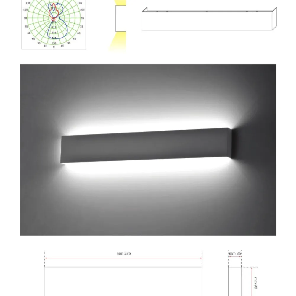Applique Da Parete-IsyLuce Applique nero led 24w 3000k per soggiorno