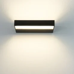 Applique Da Parete-IsyLuce Applique nero plate duplex led 15w 3000k-4000k