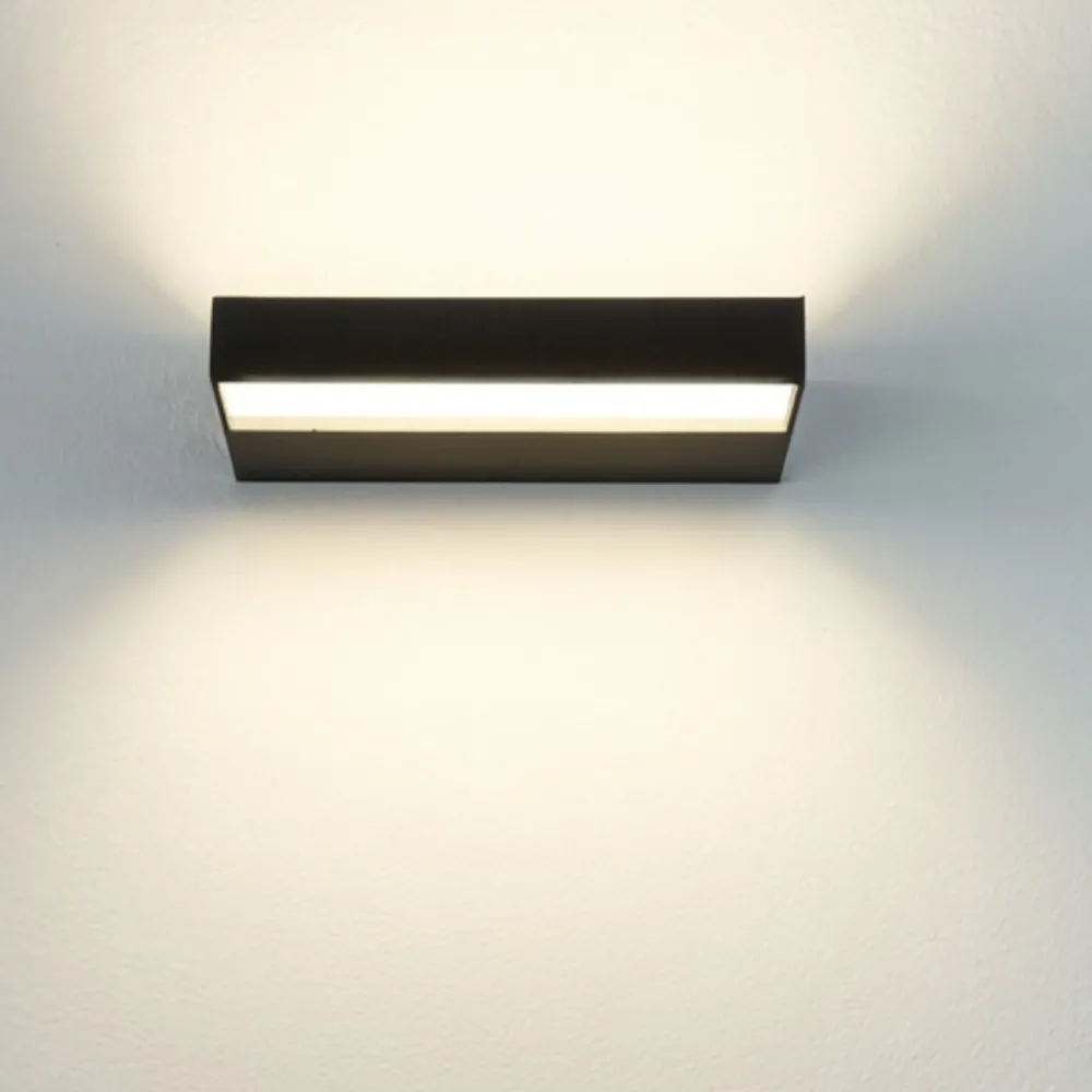 Applique Da Parete-IsyLuce Applique nero plate duplex led 15w 3000k-4000k