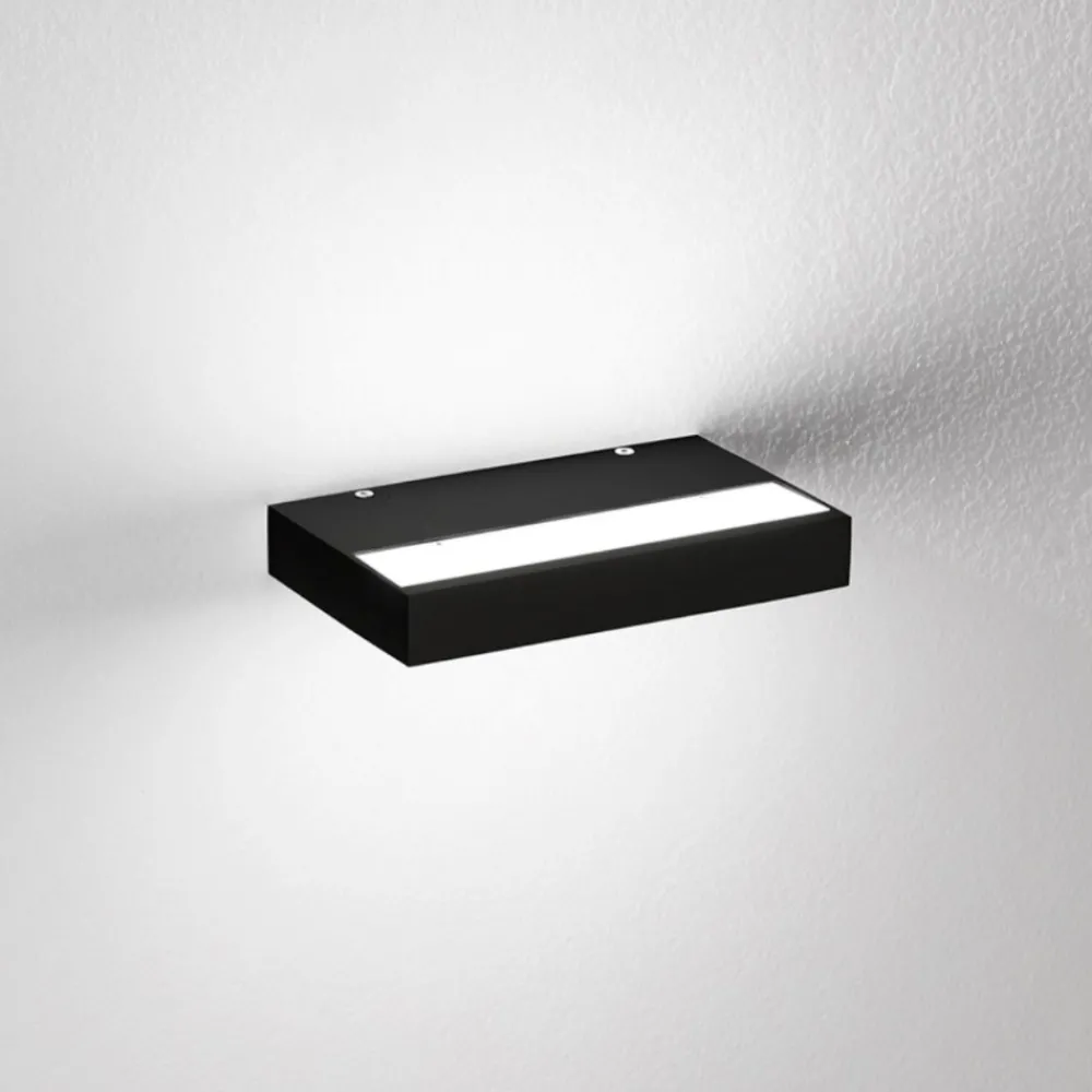 Applique Da Parete-IsyLuce Applique nero plate duplex led 15w 3000k-4000k