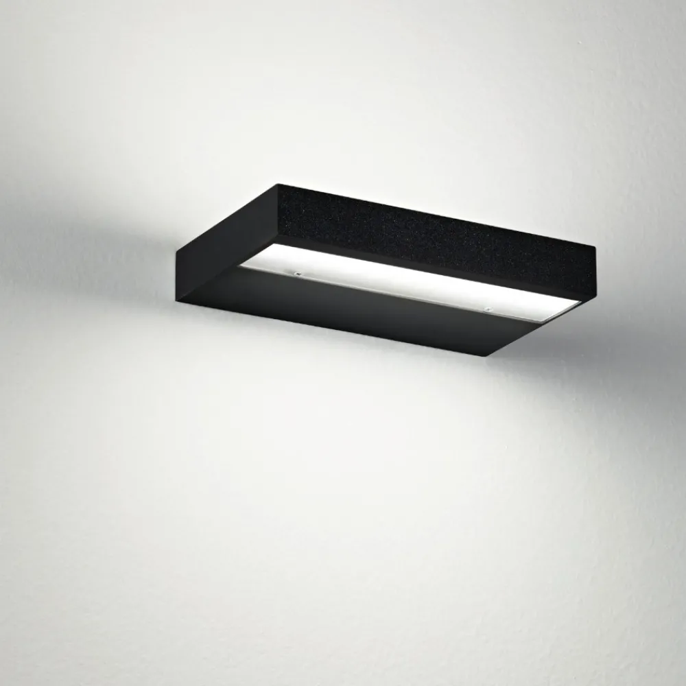 Applique Da Parete-IsyLuce Applique nero plate duplex led 15w 3000k-4000k