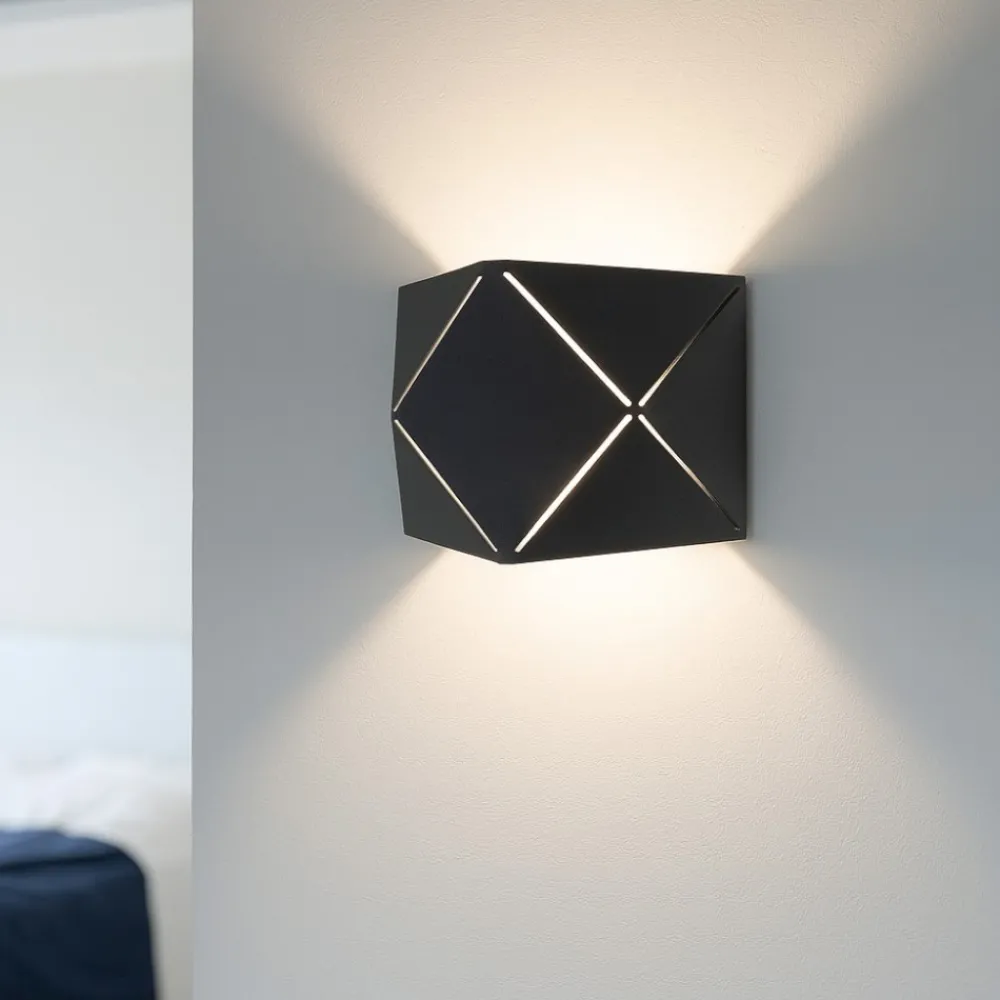 Applique Da Parete-Selezionato da Mazzolaluce Applique nero led 6w 3000k design moderna per interni