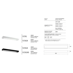 Applique Da Parete-IsyLuce Applique nero led 24w 4000k moderna