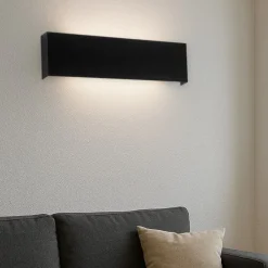 Applique Da Parete-IsyLuce Applique nero led 18w 4000k moderna rettangolare