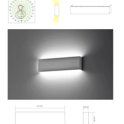 Applique Da Parete-IsyLuce Applique nero led 18w 4000k moderna rettangolare
