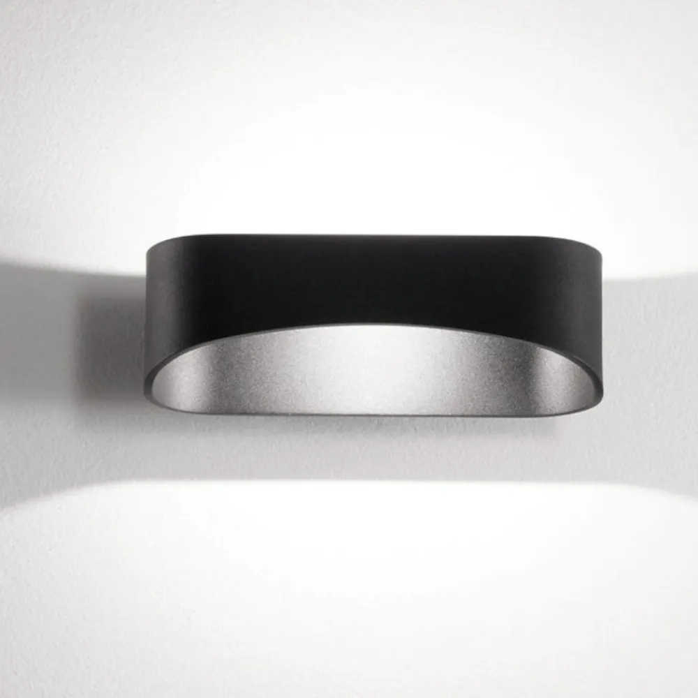 Applique Da Parete-IsyLuce Applique nero led 20w 4000k moderna