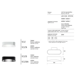 Applique Da Parete-IsyLuce Applique nero led 20w 4000k moderna