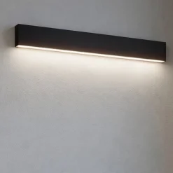 Applique Da Parete-Linea Light Applique nero led 28w 2700k mono emissione rettangolare box w1