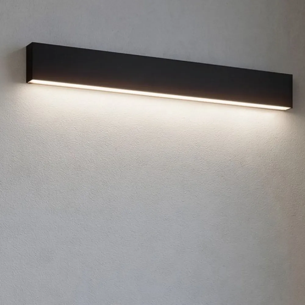 Applique Da Parete-Linea Light Applique nero led 28w 2700k mono emissione rettangolare box w1