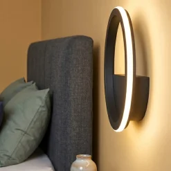 Applique Da Parete-Selezionato da Mazzolaluce Applique nero led 8w 3000k per comodino camera da letto moderna