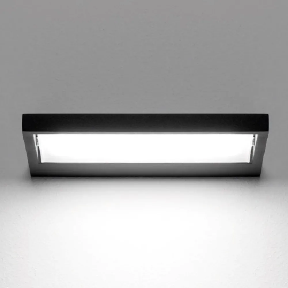 Applique Da Parete-Stilnovo Applique nero led 19w 3000k tablet orientabile per soggiorno