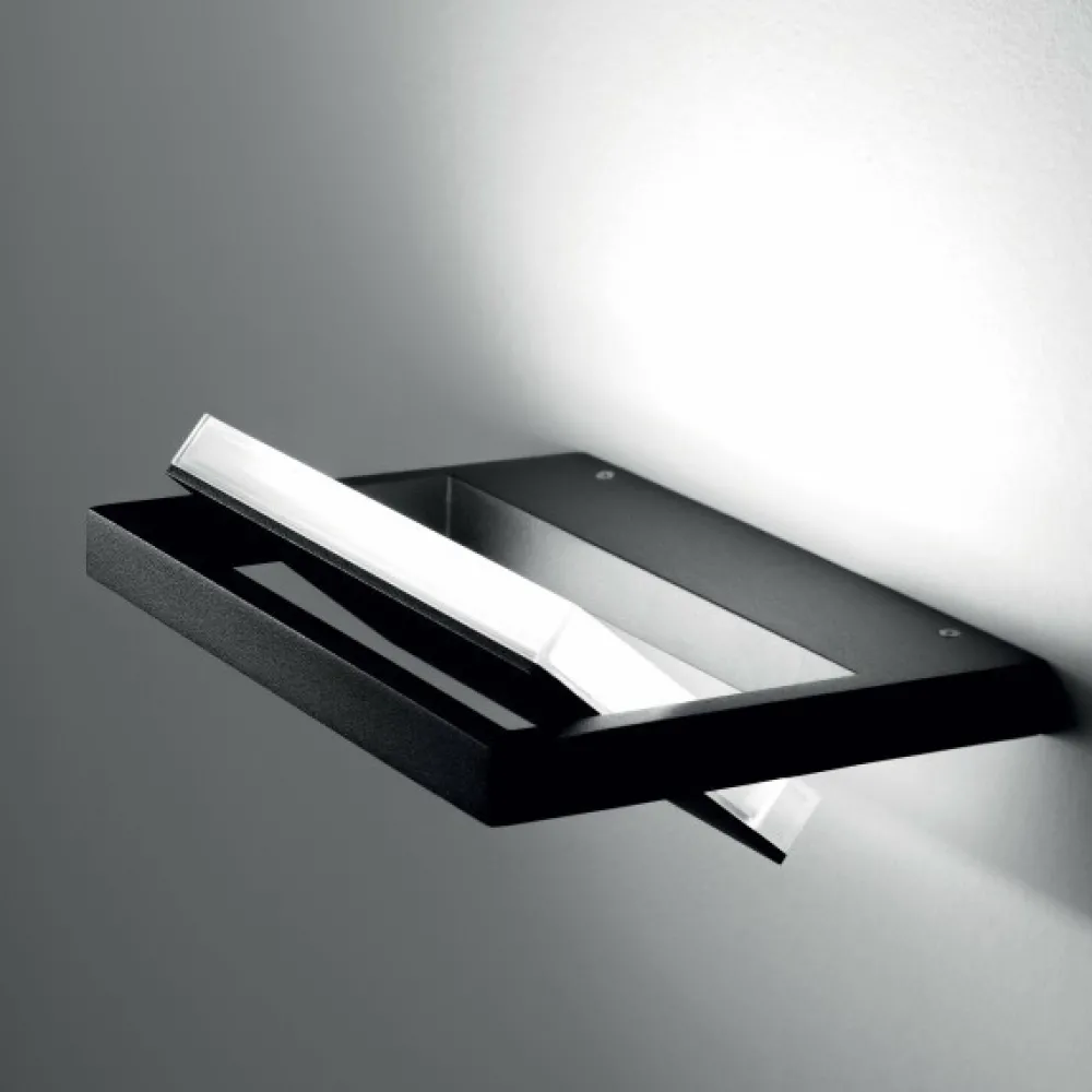 Applique Da Parete-Stilnovo Applique nero led 19w 3000k tablet orientabile per soggiorno