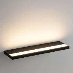 Applique Da Parete-IsyLuce Applique nero mensola led 24w 3000k-4000k plate moderna